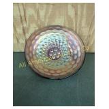 VINTAGE CARNIVAL GLASS COIN DOT BOWL