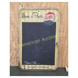 VINTAGE PEPSI COLA  PAINTED METAL MENU SIGN