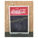 VINTAGE COCA-COLA PAINTED METAL MENU SIGN