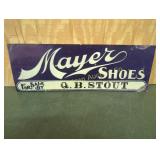 VINTAGE MAYER SHOES EMBOSSED TIN SIGN