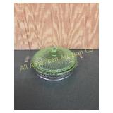 VINTAGE URANIUM GLOW GLASS DIVIDED CADNY DISH