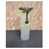 FILIP RAVERT STYLE ROMBLAST FROSTED YELLOW VASE