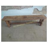 VINTAGE PINE PORCH BENCH WITH STAR