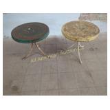 2 VINTAGE METAL LAWN TABLES