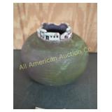 RAKU PUEBLO JAR SIGNED BY JEREMY DILLER