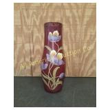 VINTAGE HAND PAINTED RED DECORATIVE VASE