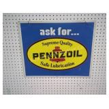 VINTAGE PENNZOIL DOUBLE SIGN METAL SIGN