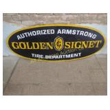 VINTAGE ARMSTRONG TIRE EMBOSSED METAL SIGN