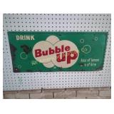 VINTAGE DRINK BUBBLE UP EMBOSSED METAL SIGN