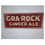 VINTAGE GRA-ROCK GINGER ALE EMBOSSED METAL SIGN