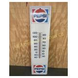 VINTAGE PEPSI-COLA ADVERTISING METAL THERMOMETER