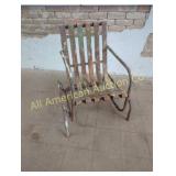 ANTIQUE FLAT BAND MEATL GLIDER ROCKER