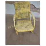 ANTIQUE BUNTING BASKET WEAVE METAL LAWN ROCKERS