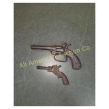 VINTAGE SET OF 2 CAST IRON TOY CAP GUN