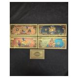 THE SIMPSONS COLLECTABLE BANK NOTE SET OF 4
