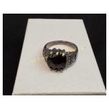 PREMIER DESIGN STERLING CUSHION CUT RUBY RING SZ 7