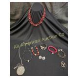 9 PC ASSORTED NAME JEWELRY LOT WITH NICE PIECES