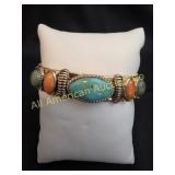 VTG BARSE SOUTHWESTERN MULTI STONE CUFF BRACELET