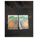 LOT OF 2 U.S. MINT DENVER SOUVENIR BRONZE MEDALS