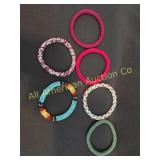 6 PCS HAND CROCHETED GLASS SEED BEAD BRACELETS