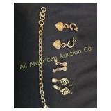 CHUNKY ROLO LINK BRACELET & 3 PAIR OF EARRINGS