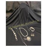 SILVER TONE JEWELRY LOT WITH NICE PIECES