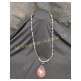 LONG AGATED BOHEMIAN  BEADED JULIO DESIGN NECKLACE