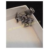 VTG STERL NATIVE AMERICAN CHEIF RIDING HORSE CHARM