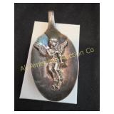 VTG SILVER PLATED CHERUB SPOON PENDANT