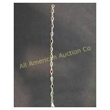 VTG MUTI COLOR GEMSTONE LINK BRACELET (925)