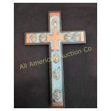 DE LEON SCARED HEART WALL CROSS MIXED METAL