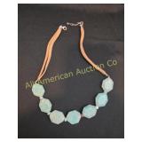 BOH0 ARTISAN FACETED AMAZONITE STERLING NECKLACE