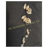 2 VTG GLAM MARQUISE CLUSTER & 1- CRYSTAL EARRINGS