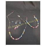 SIGNED EMILY RAE STERLING MULTI COLOR CRYSTAL SET