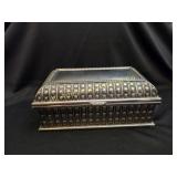 VINTAGE STYLE SILVER PLATED HINGED JEWELRY BOX