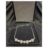 SIMONA COLLINI FACETED HEMATITE BEAD NECKLACE