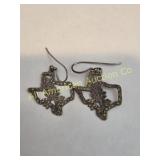 VTG STERLING TEXAS STATE BLUEBONNETS EARRINGS