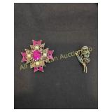 REGAL MALTESE CROSS & VTG 3 BLOSSOM TULIP SPRAY