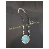 RLM TURQ SCULPTURED NECKLACE & RING SZ 6.5