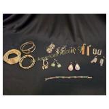 13 PCS OF ASSORTED EARRINGS & BRACELETS