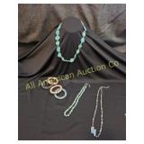 ARTISAN HANDMADE CHUNKY TURQ & AMBER CRYSTAL NKLCE