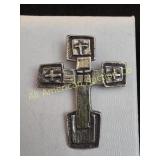 VTG MID CENTURY MODERNIST BRUTALIST CROSS PENDANT