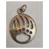 VTG SOUTHWESTERN STERLING OPENWORK BEAR PAW CHARM