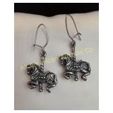 VTG RARE RETIRED STERLING CAROUSEL HORSE EARRINGS