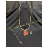 3 PIECE ARTISAN EARTHTONED GEMSTONE LOT