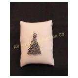 VTG JEEP COLLINS STERLING CHRISTMAS TREE BROOCH