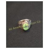 VTG NAVAJO LP APPLE GRN GASPEITE SPLIT SHANK RING