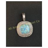 VTG CP RELIOS STERLING TURQ. MICRO-MOSAIC PENDANT