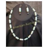 RARE MILKY PASTEL HUE PERUVIAN BLUE OPAL SET