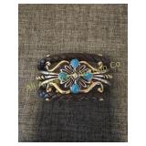 FRITZ CASUSE STERLING/BRASS TURQUOISE CUFF